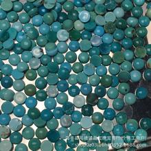 批发天然绿松石戒面 原矿绿松圆形平底素面包珠裸石 饰品镶嵌戒面