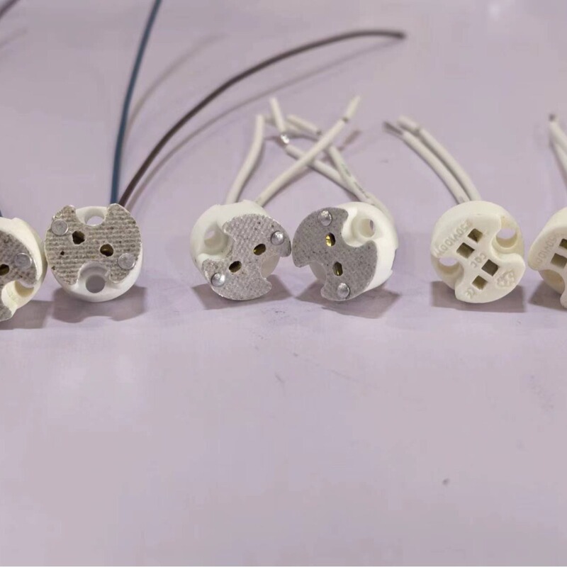 Ceramic lamp holder halogen lamp holder MR16 lamp holder with 10cm wire chandelier led light source accessories manufacturers wholesale