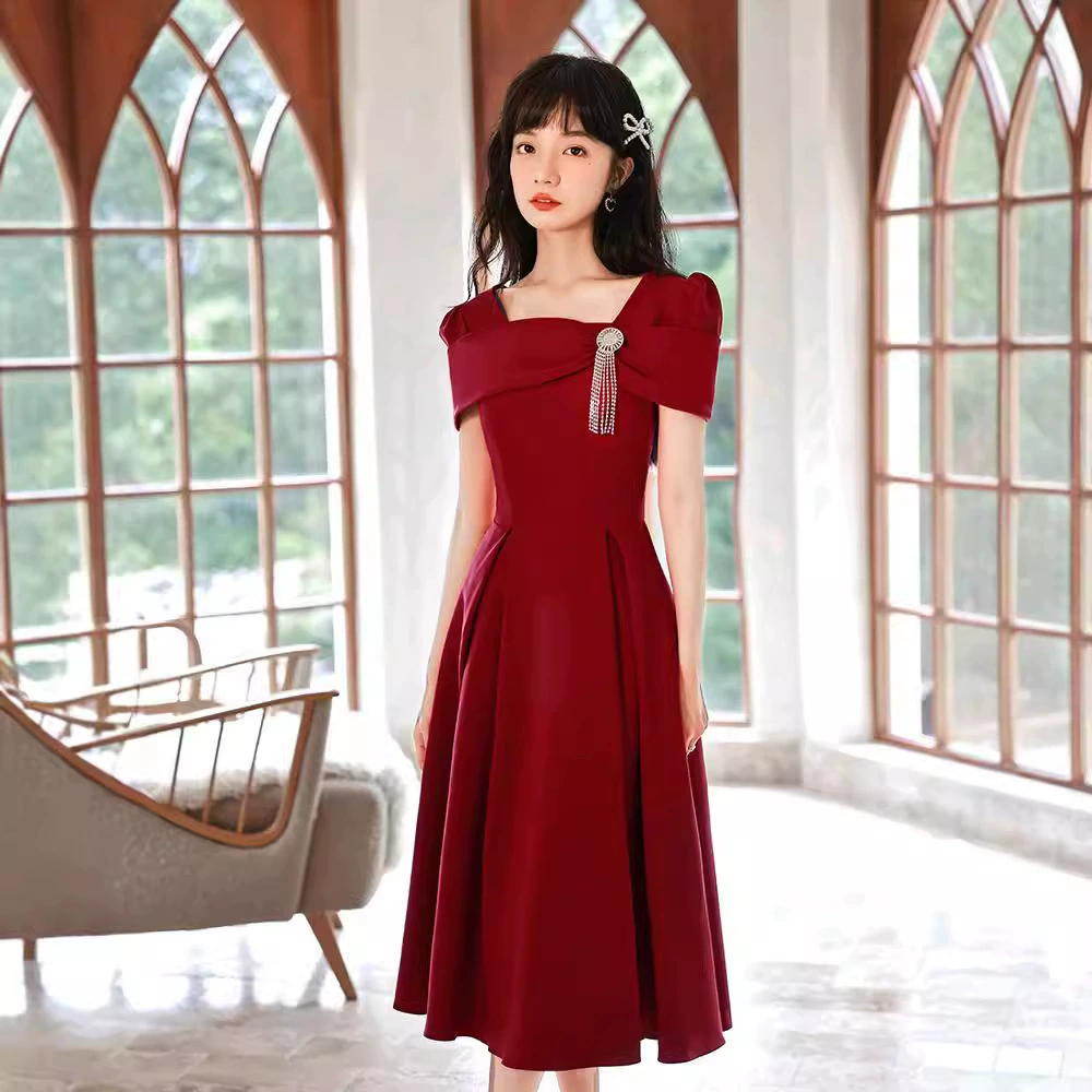 Красное вечернее платье, свадебное платье, приталенное