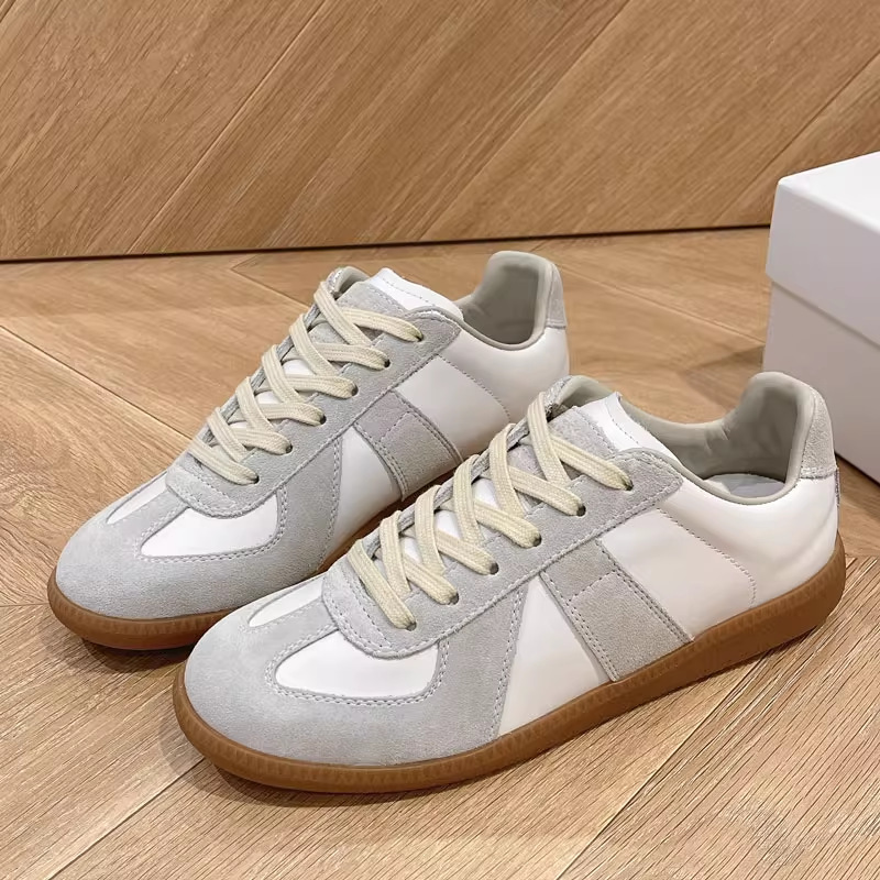 In-Stock Foreign Trade Pure Original Flat Round-Toe Color-Blocking Fashion Versatile Unisex Comfortable Non-Slip High Version German Training Shoes