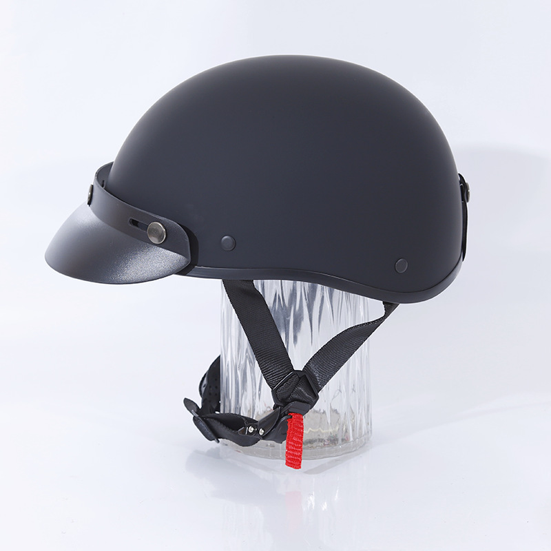 Universal – Retro Motorcycle Motosiklet kaskı (dəbilqə) - black-c-001