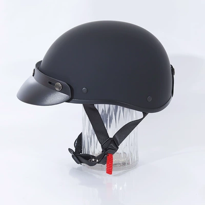 Retro Motorcycle Harley Electric Vehicle Motosiklet kaskı (dəbilqə) - matte-black-c-001