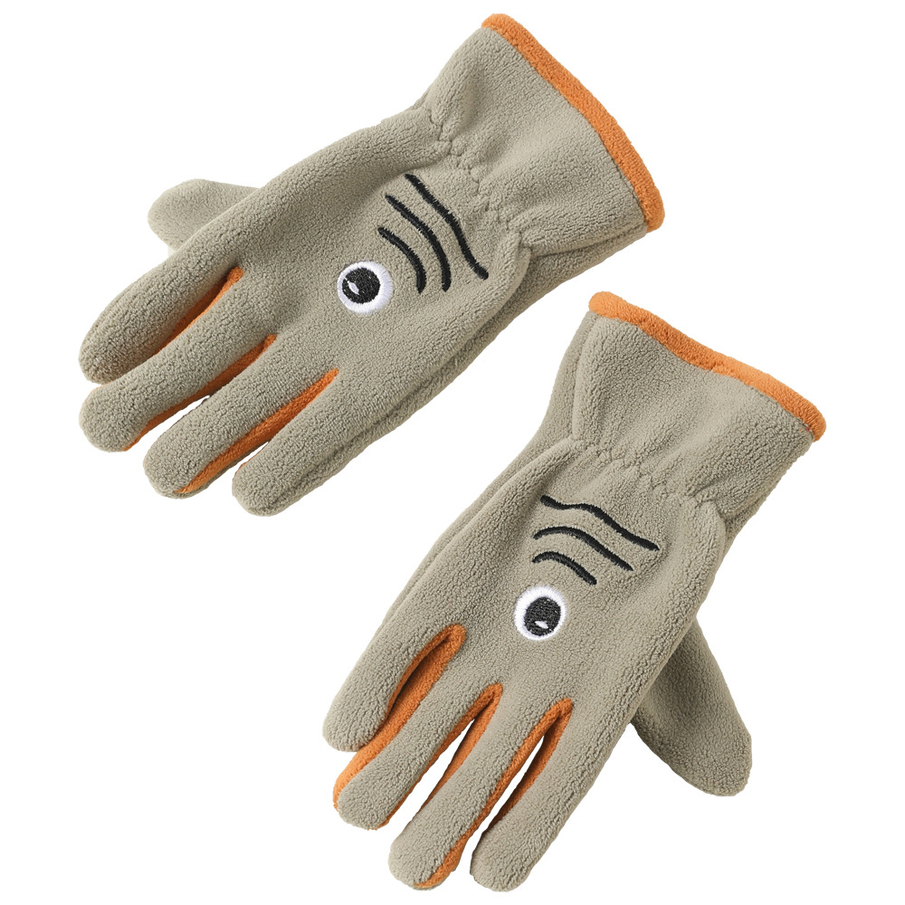 Niños y niñas con guantes de dibujos animados en otoño y invierno, estudiantes de vello de grano olímpico para montar al aire libre, guantes de dibujos animados cálidos a prueba de frío