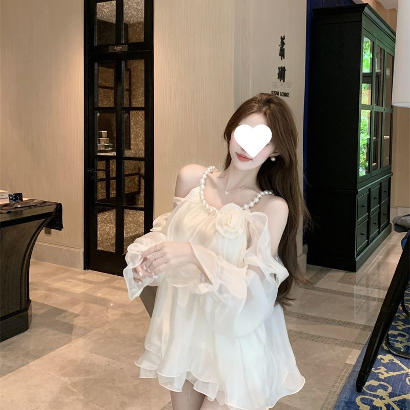 【1902人のコレクション】セレブ娘のフレンチシャツ、パールホルターネックトップ、純粋な欲望と妖精のような気質|undefined