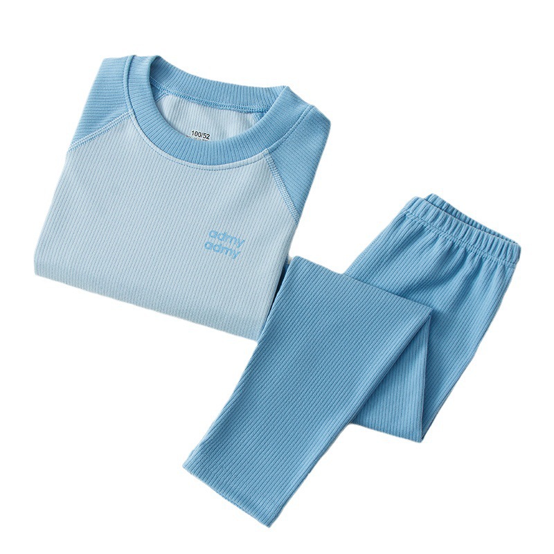 Otoño Invierno ropa interior térmica de los niños traje mousse Cachemira mangas raglán para y niñas pijamas hogar otoño