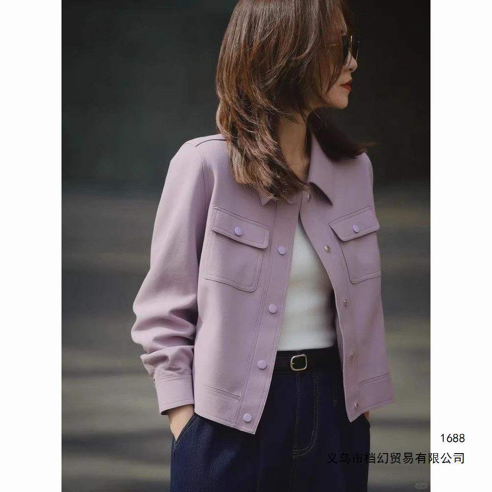 Purple workwear jacket for women, new autumn 2026 style, petite, youthful, cool and stylish, casual and elegant top.