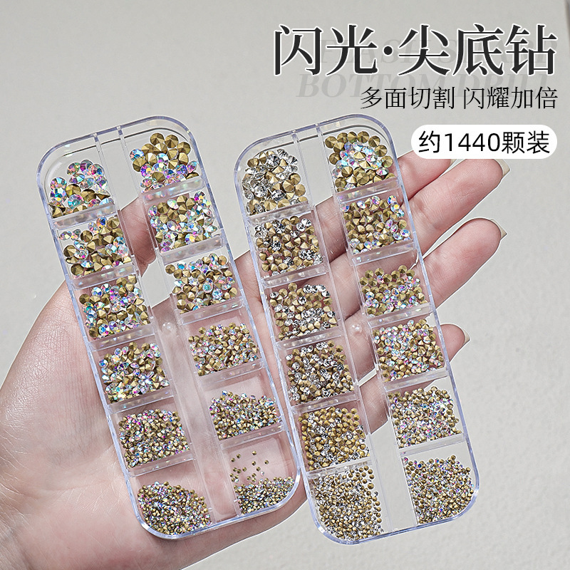 Japanese-Style Nail Art Pointed-Bottom Rhinestones, Stacked Rhinestones, Shiny Rhinestones, Nail Decorations, Glass Rhinestones, Decorative Wholesale Colorful Stacked Rhinestones Japanese-Style Nail Art Pointed-Bottom Rhinestones, Stacked Rhinestones, Shiny Rhinestones, Nail Decorations, Glass Rhinestones, Decorative Wholesale Colorful Stacked Rhinestones