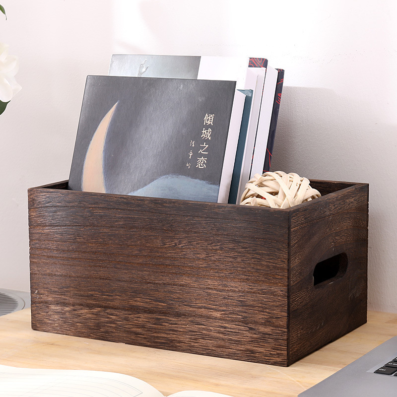 Caja de madera maciza caja de almacenamiento de combinación de escritorio dormitorio clave caja de almacenamiento de artículos diversos caja de almacenamiento cesta de almacenamiento de cosméticos