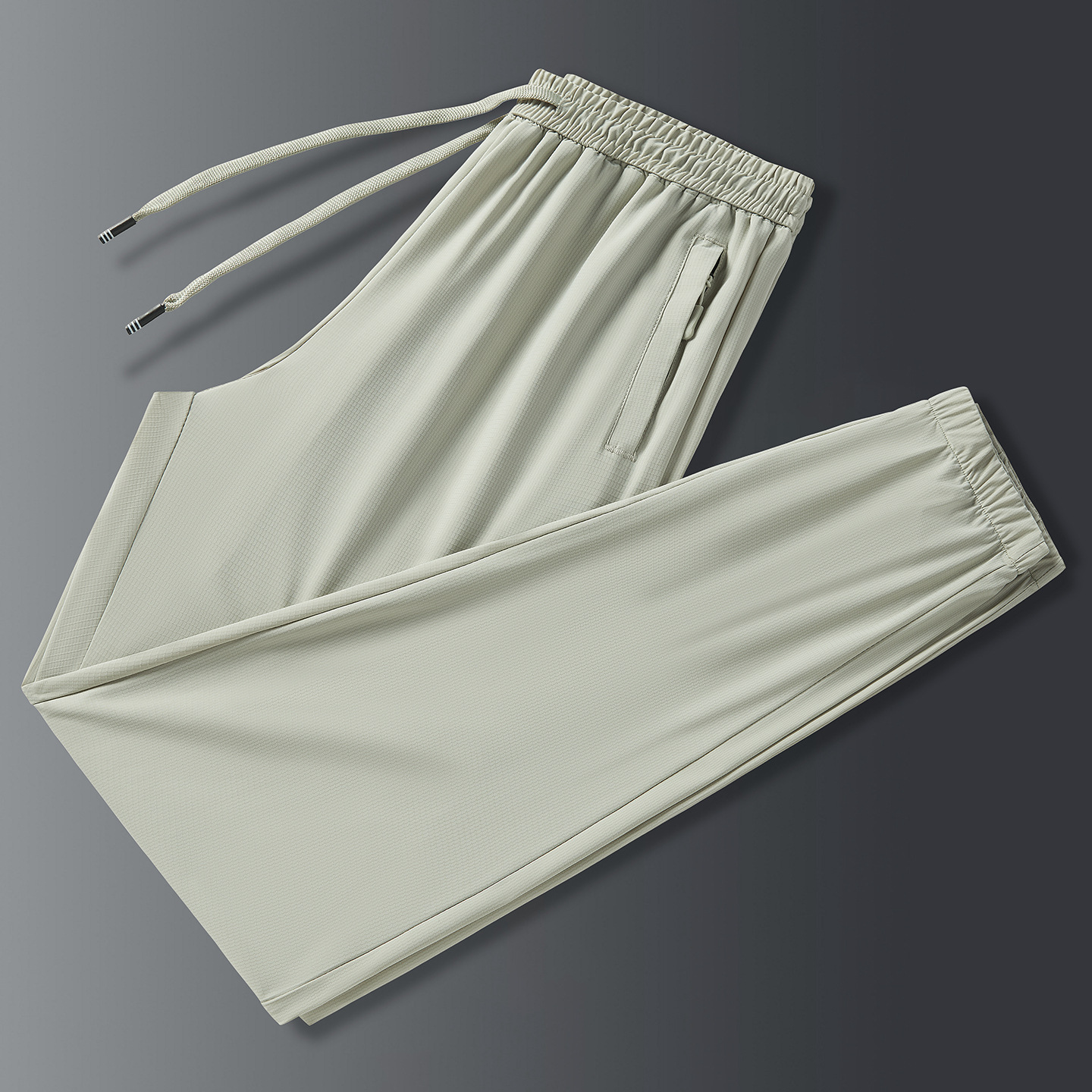 New High-Quality Ice Silk Quick-Drying Trousers for Men in Summer, Lightweight and Loose Leggings, High-Elastic Large Size Sports Pants for Men