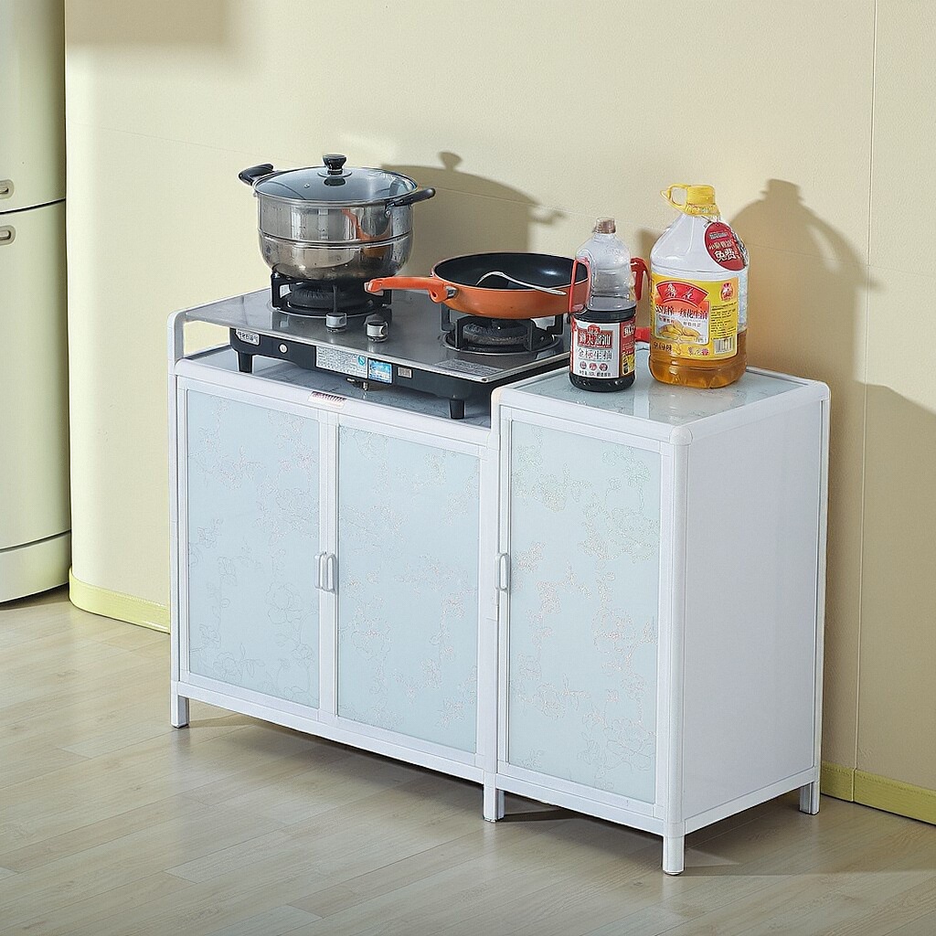 Gabinete de cocina de gas cocina casera gabinete de mesa de cocina almacenamiento de almacenamiento de armario de aleación de aluminio montaje de gabinete de cocina almacenamiento