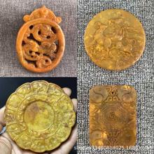 批发古玩玉雕工艺玉器装饰岫玉高古玉欣赏青龙山羊玉璧挂件