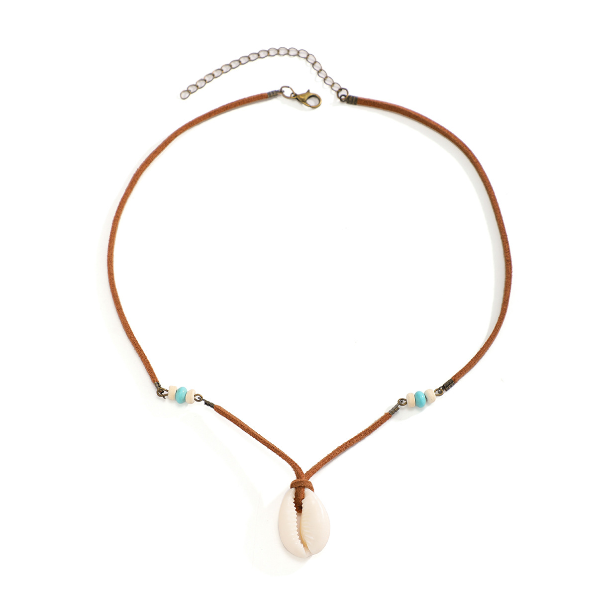 Europeo y americano simple nuevo terciopelo cuerda Shell collar de los hombres de moda simple alto sentido nicho clavícula cadena transfronteriza joyería de los hombres