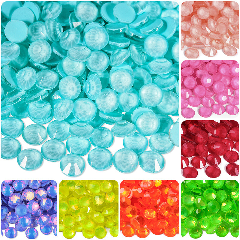 Glass Flat Bottom Mocha Diamond Nail Art Jewelry diy Mobile Phone Case Crystal Sticker Diamond Decoration Magic Color Nail Drill Wholesale