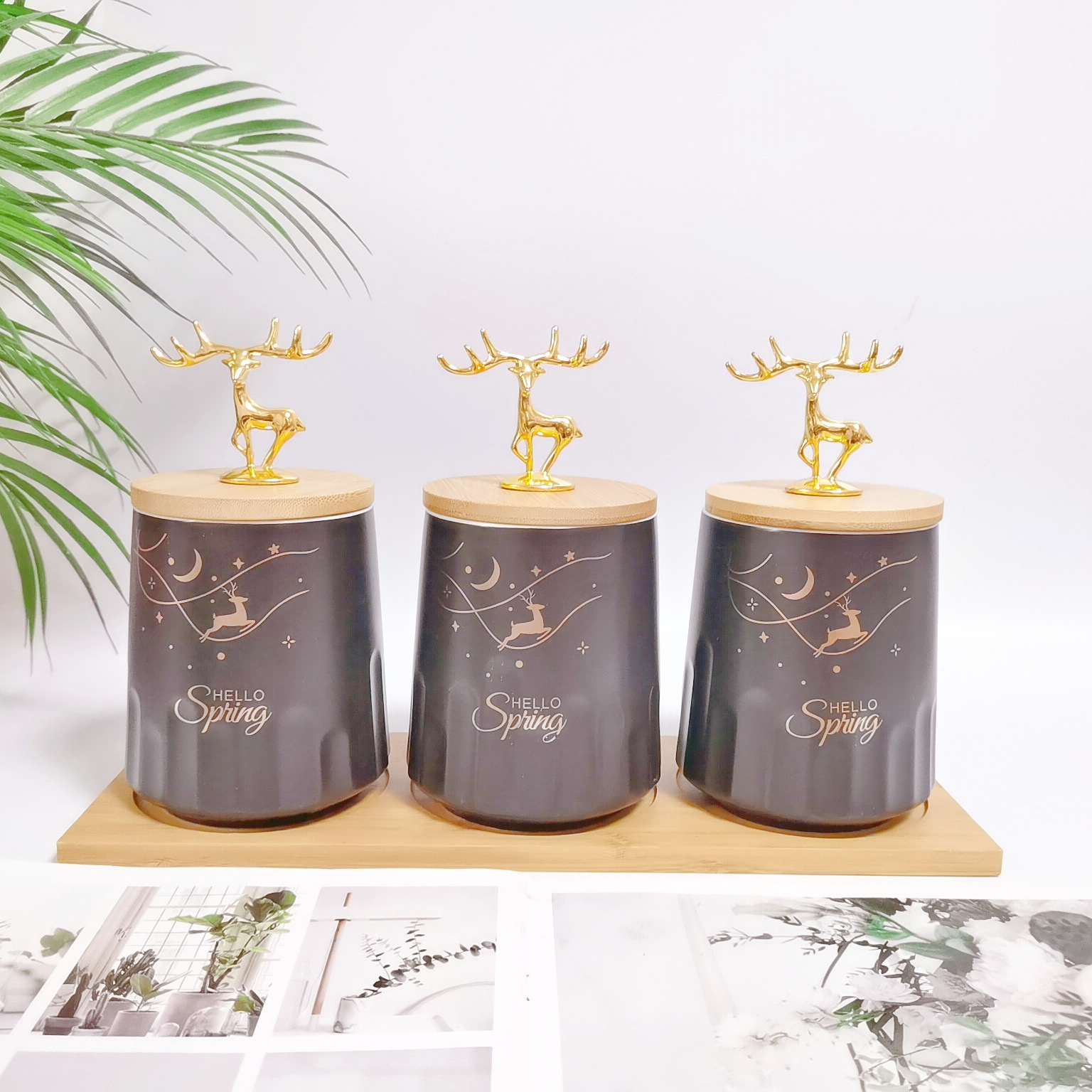 Exportación Oriente Medio exportación cerámica sellada tarro mate granos almacenamiento tarro cocina almacenamiento condimento tarro café té tarro