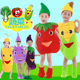 A garden of green vegetables became a fine performance costume children's picture book fruit and vegetable performance shallot garlic leek tofu radish