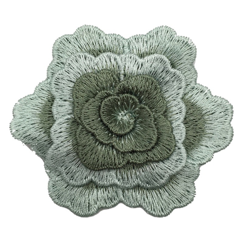 ポリエステルの立体刺繍の花の水溶色の花の服の装飾の子供服のアクセサリのコンピュータの刺繍の花の卸売り