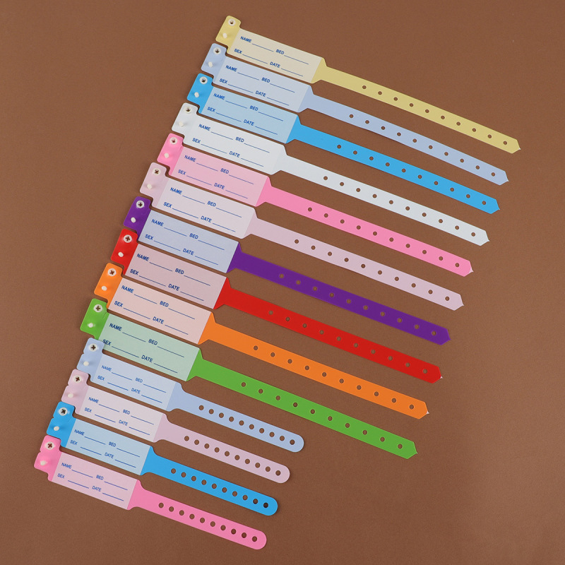 Factory-customized medical disposable wristbands with English identification for children and adults, used for identifying hospitalized patients