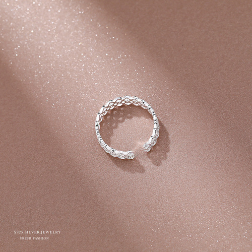 Yun Xiaoshu S925 silver ring Korean style lace ring forest style literary hollow pattern index finger ring trendy jewelry dropshipping