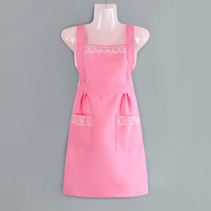 Delantal al por mayor marrón uniforme cintura hogar comercial anti-incrustante y aceite-prueba de las mujeres media princesa vestido de cintura