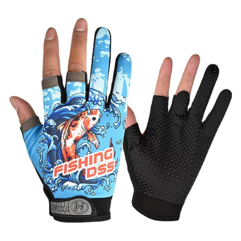 Guantes de pesca fugas de tres dedos Road Yafei pesca anti-mar pesca con dedos expuestos Express guantes de escritura transpirable antideslizante