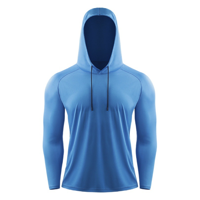 Ropa de protección solar para hombres con capucha de manga larga fitness deportes al aire libre pesca superior de secado rápido correr Otoño e Invierno ropa de entrenamiento de baloncesto