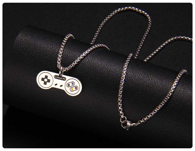 Fashion Gamepad Stainless Steel Enamel Pendant Necklace 1 Piece