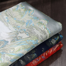 织锦缎布料山河图中式绸缎古装汉服马面裙服装中国风提花丝绸面料