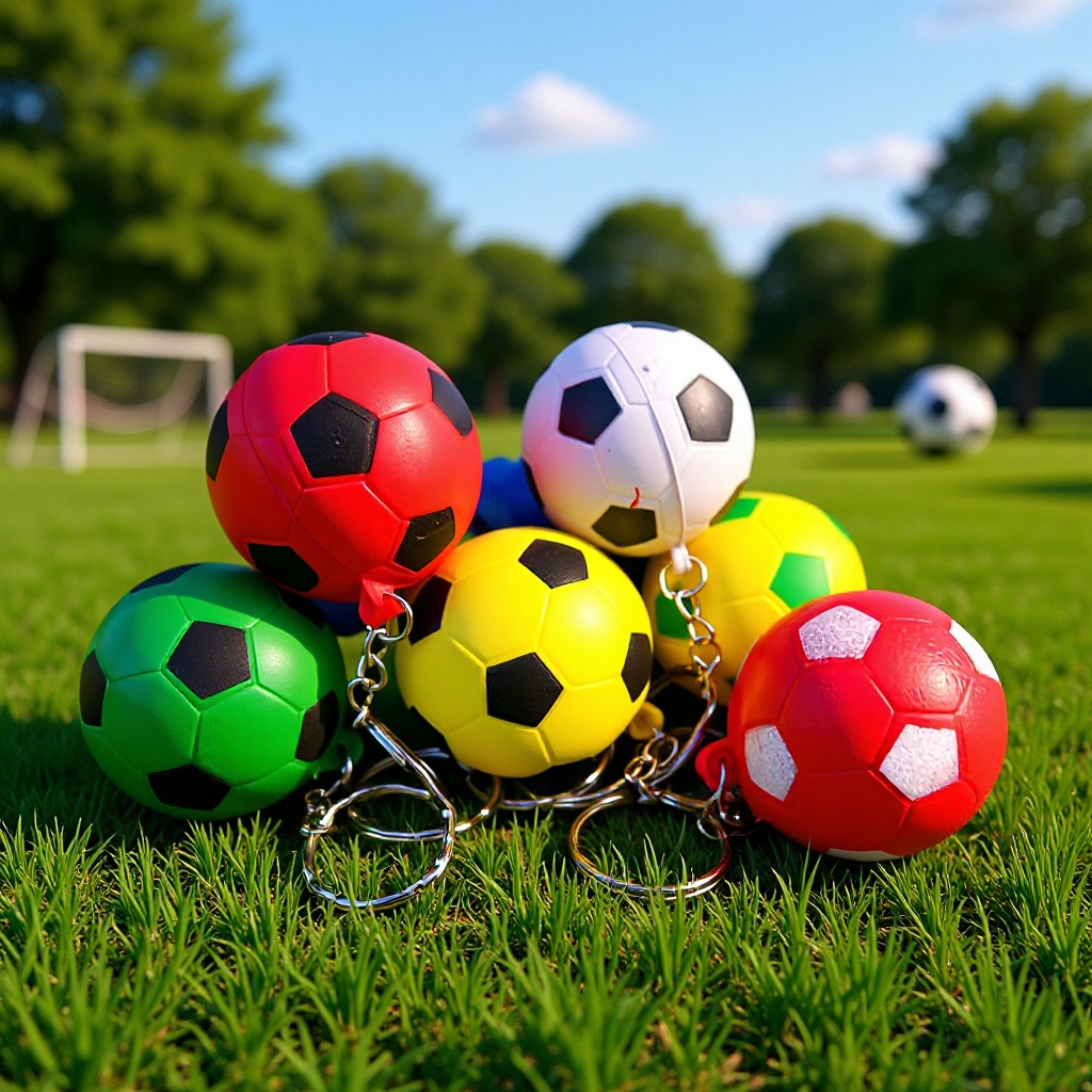 Christmas gift bionic toy pendant PU foam basketball football baseball love keychain pendant