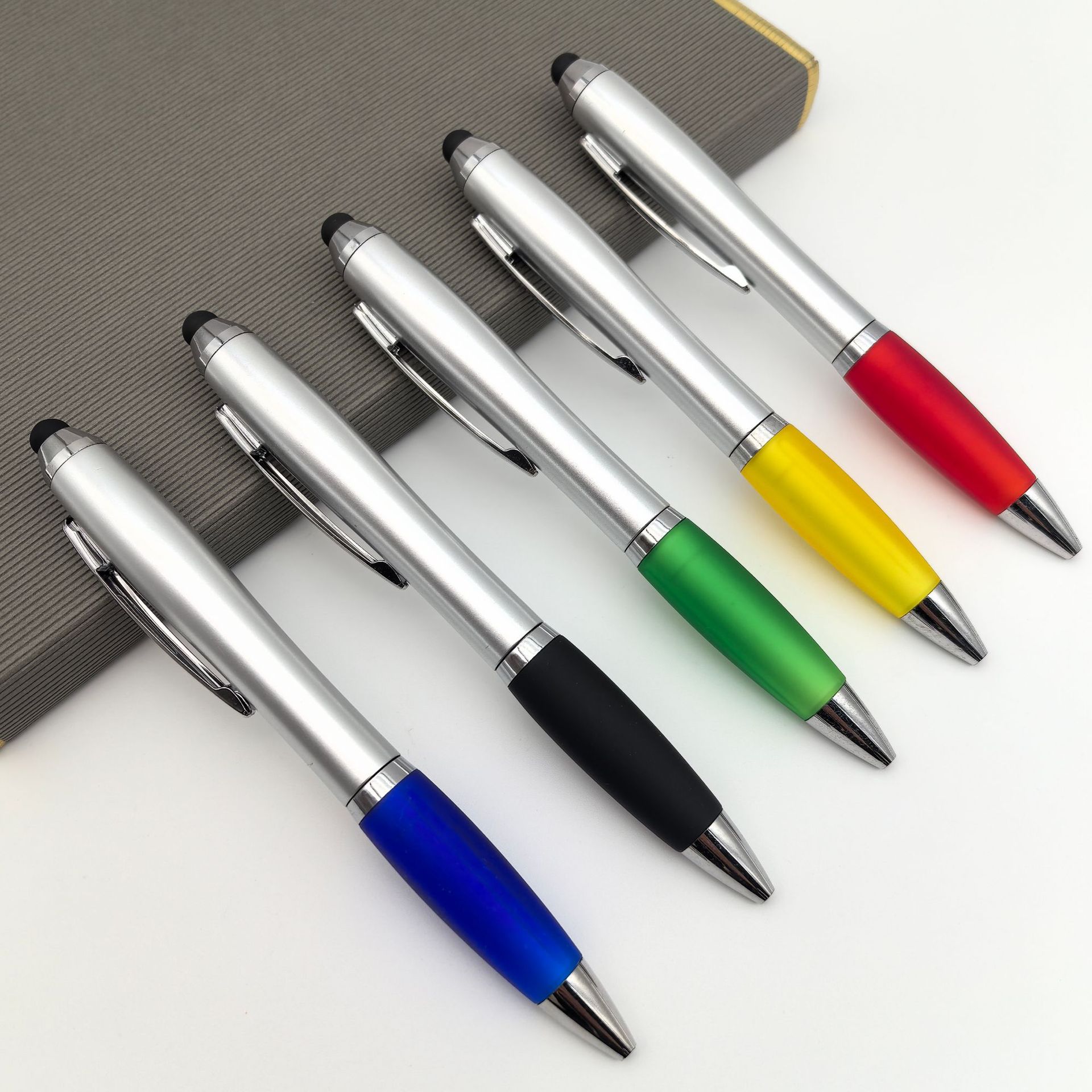 Pintura clásica torsión lápiz de pulverización plata calabaza lápiz táctil bolígrafo publicitario regalos rotación pantalla táctil bolígrafo personalizado