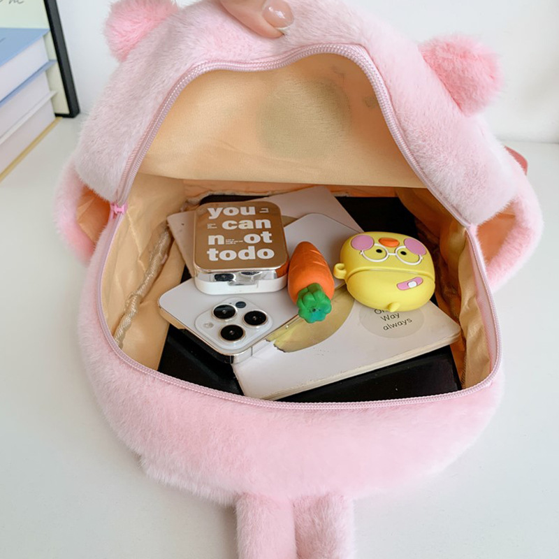 Mochila de niña encantadora de dibujos animados de peluche para niños mochila de jardín de infantes nueva mochila de niñas Capibara ligera