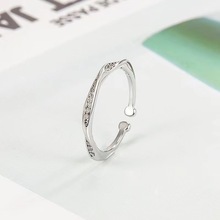 闪钻莫比乌斯环戒指女设计小众女时尚个性指环可调节开口食指戒指