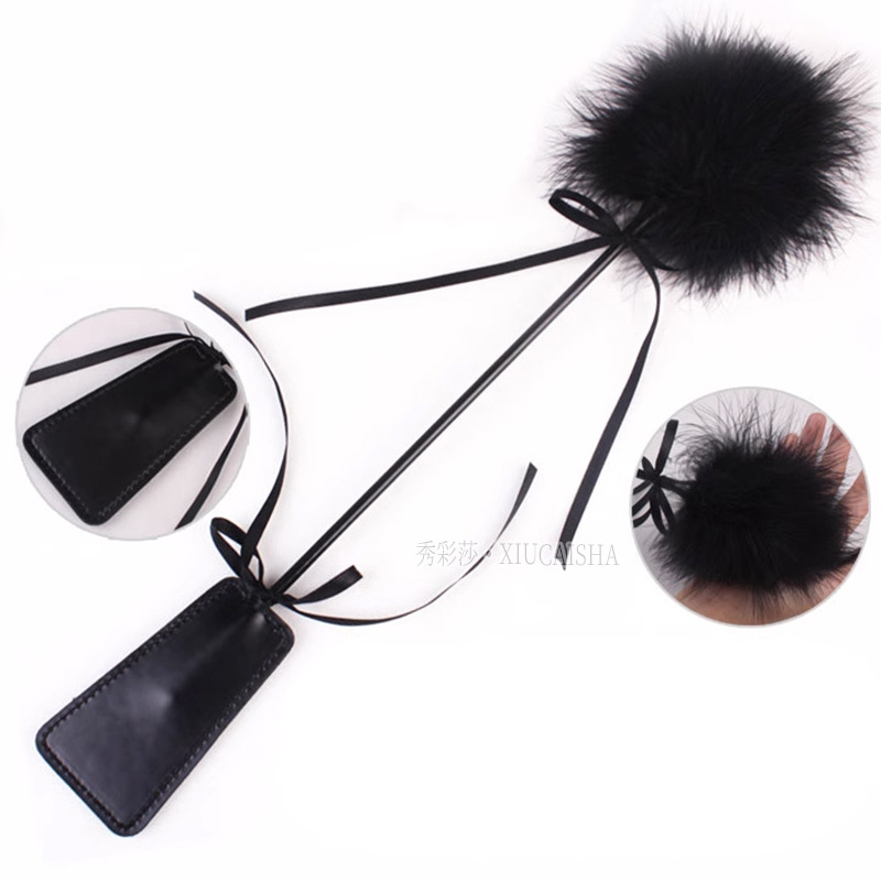 Feather Tickler Stick, Black Sensory Teasing Toy for Couples Foreplay — detail image 14