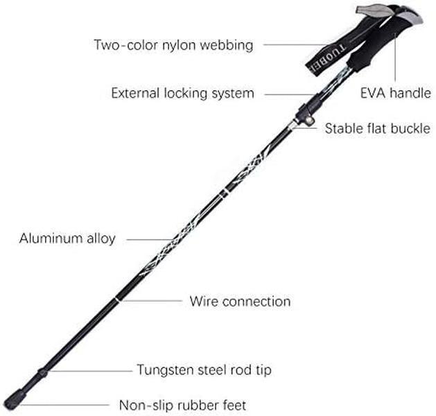 2025 New Cross-Border Dropshipping Trekking Pole Aluminum Adjustable Walking Stick with Quick Release Plate