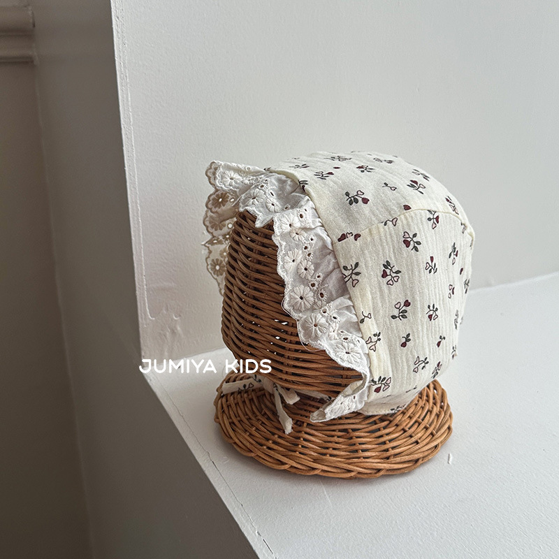 Sombrero de bebé de encaje francés vintage primavera princesa de encaje sombrero de corte para bebés pequeños sombrero solar
