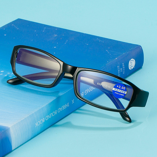 Blue-light-blocking reading glasses for men and women, mid-to-elderly models with small frames—street vendor wholesale, PC full-frame, manufacturer-direct bulk sales