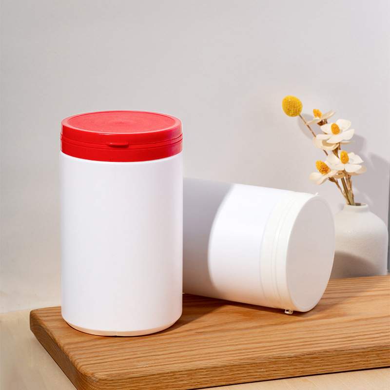 Factory Direct Sales Wide Mouth Bottle 1600ml Plastic Bottle Milk Powder Tank Feed Tank Hdpe Tear-Off Lid with Lid Factory Wholesale