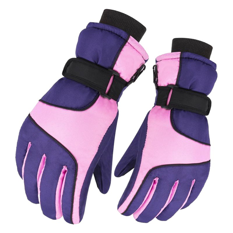 Adultos hombres y mujeres de invierno de tres capas engrosadas de lana forrada caliente impermeable antideslizante ciclismo esquí a prueba de frío resistente al desgaste guantes de viento invierno