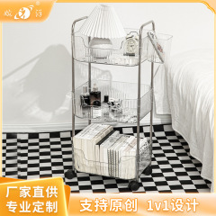 アクリルトロリースナック化粧品ベッドサイド収納多層床から天井までのバスルームモバイル寝室モバイル収納ラック