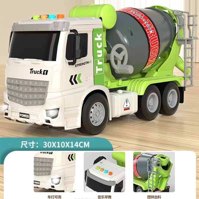 Mezclador de cemento de gran tamaño se puede descargar vehículo de ingeniería inercia aleación coche juguete para niños niño entrega de una sola pieza