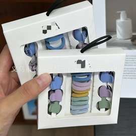 ZA*家跨境热卖柔软束发带头饰爱心发夹发绳高弹力不伤发耐用发