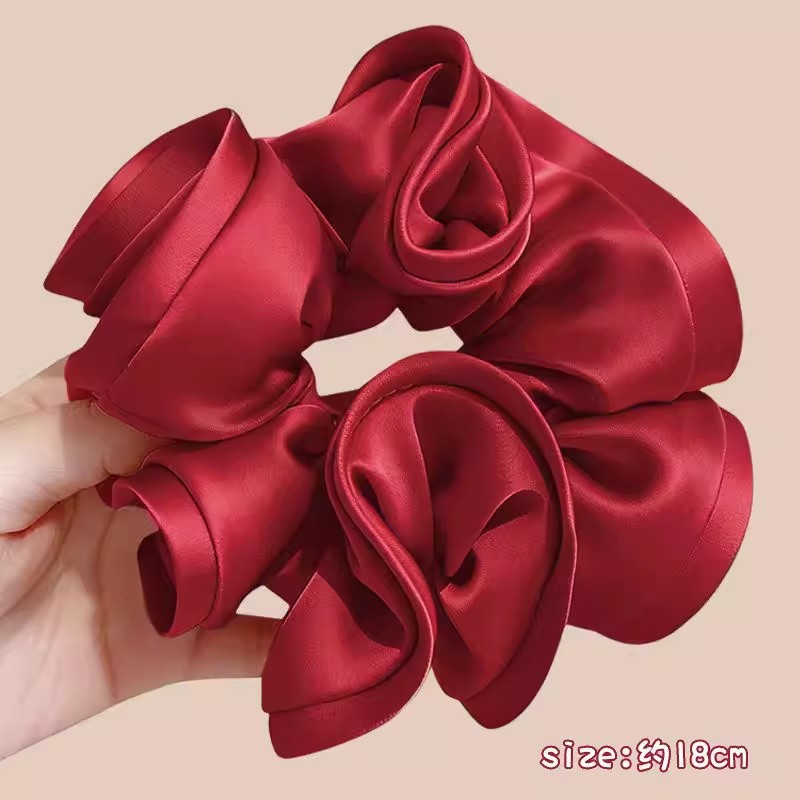 2026 nuevo estilo coreano super grande anillo de pelo intestino grande niñas de alto nivel de sensación de cabello de flores cuerdas de cabello de cordón de goma adornos para el cabello