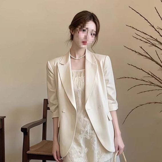 春装搭配一整套大码胖mm气质高级感通勤西装外套蕾丝吊带裙套装女|undefined
