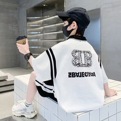 兒童POLO衫套裝夏季新款2024大童男孩運動酷帥短袖短褲兩件套夏裝