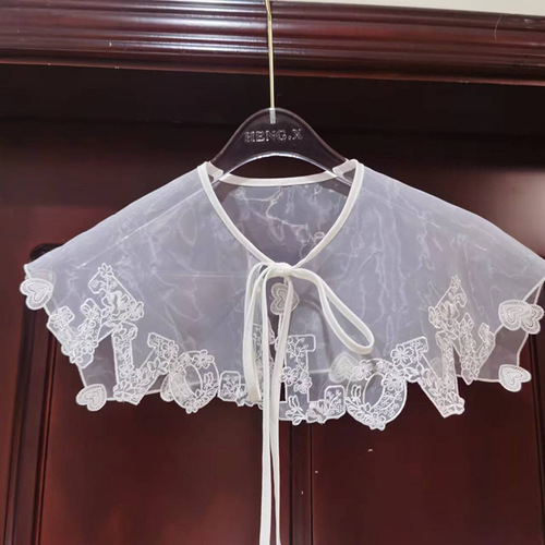 New style organza embroidered exquisite collar flower versatile women's clothing styles e-commerce cross-border exclusive factory direct sales wholesale