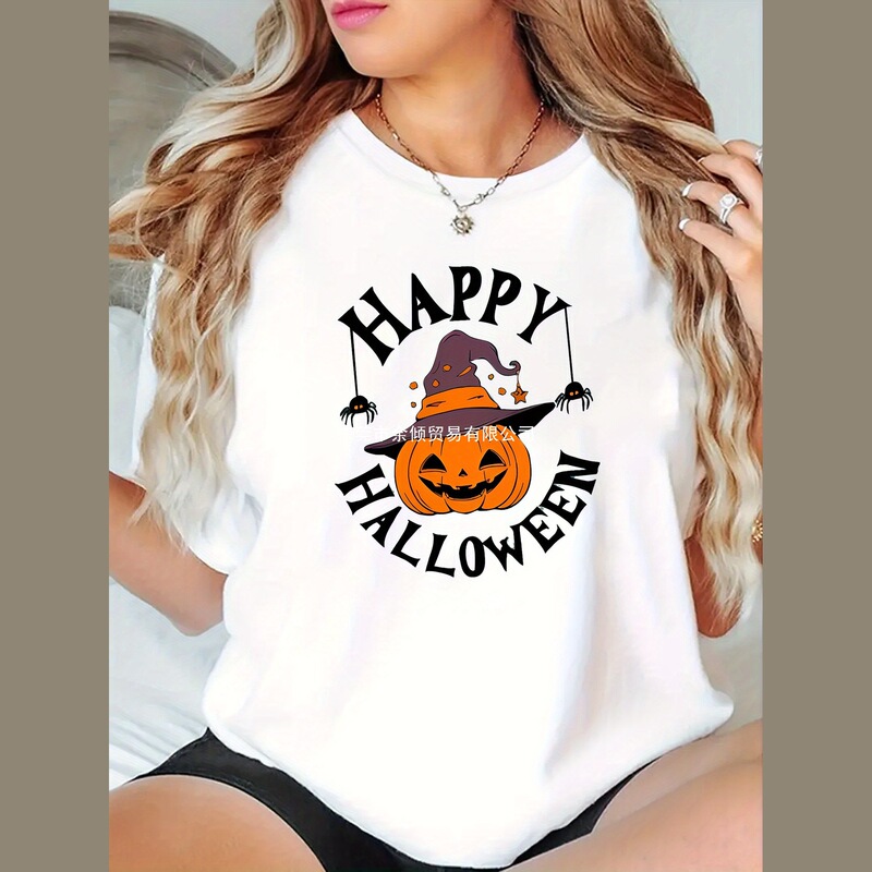 Women's Casual Sports T-Shirt Crew Neck Short Sleeve Halloween Horror Element Print Holiday Plaid Summer Top Women's Casual Sports T-Shirt Crew Neck Short Sleeve Halloween Horror Element Print Holiday Plaid Summer Top