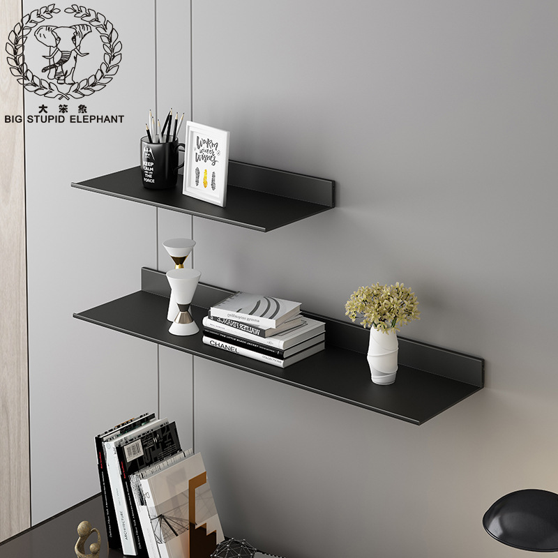 Wall Rack Shelf Living Room Decorative Wall-Hanging Bookshelf Luminous Aluminum Alloy Plate Wall-Mounted Metal Laminate