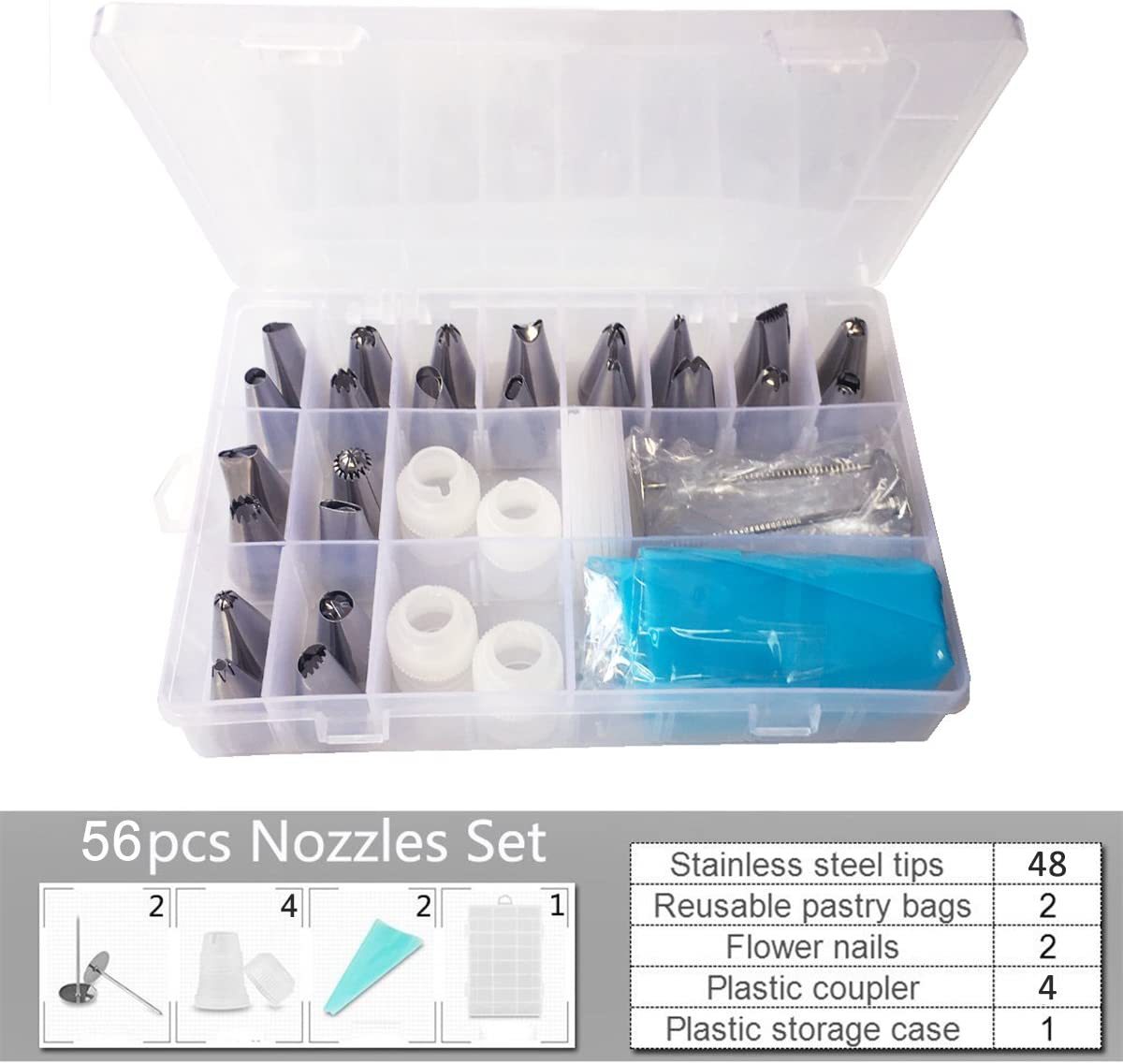 Ventas Directas de fábrica de 56 piezas para hornear pastel traje decoración de la torta decoración de la boca bolsa decoración de la boca cubierta de la torta de transferencia