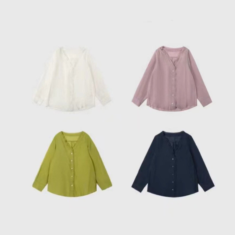 In-Stock Thin Ruffled Long-Sleeve Sun-Protective Shirt for Women, 2026 New Style, Casual Loose Versatile Unique Top Shirt