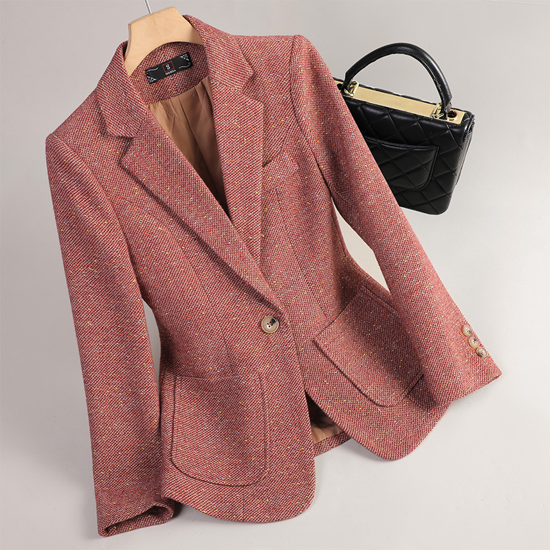European and American Cross-Border Wholesale Classic Suit Jackets, New Casual and Stylish Autumn and Winter Thick Tweed Women's Suits European and American Cross-Border Wholesale Classic Suit Jackets, New Casual and Stylish Autumn and Winter Thick Tweed Women's Suits