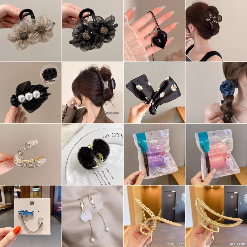 Yiwu Small Goods Stall Supply: Hair Clips, Ponytail Hair Ties, Vintage Hairpins, Face-Washing Hairbands, High-End Large Hair Clips Yiwu Small Goods Stall Supply: Hair Clips, Ponytail Hair Ties, Vintage Hairpins, Face-Washing Hairbands, High-End Large Hair Clips
